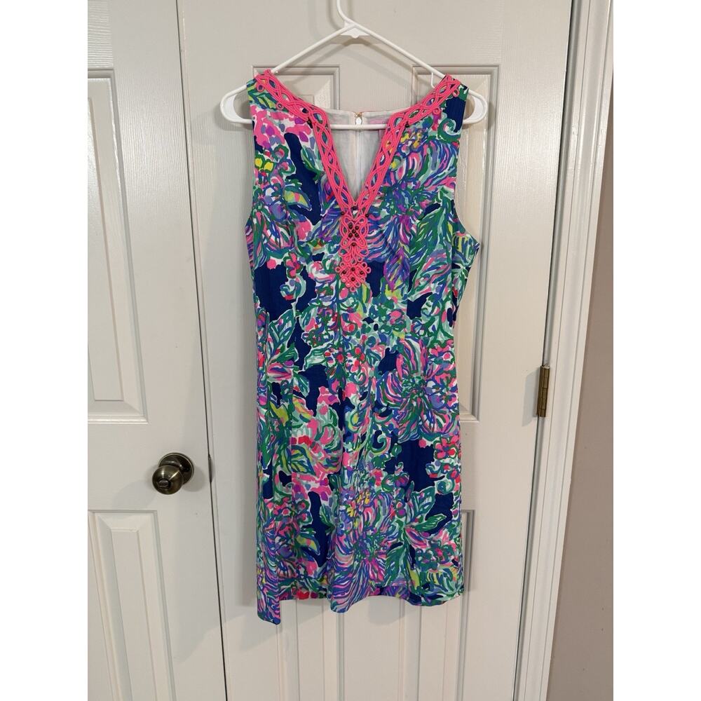 Lilly Pulitzer Ryder Shift Dress 8 Exotic Escapade Indigo